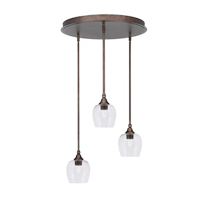 Empire - 3 Light Cluster Pendalier-10 Inches Tall and 18 Inches Wide - 1218767