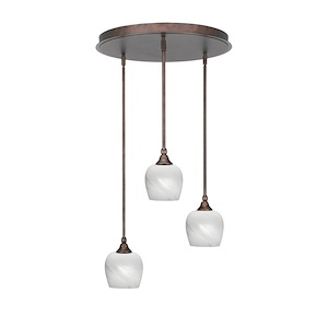 Empire - 3 Light Cluster Pendalier-10 Inches Tall and 18 Inches Wide - 1218825