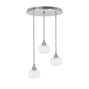 Empire - 3 Light Cluster Pendalier-10 Inches Tall and 18 Inches Wide - 1218858