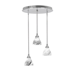 Empire - 3 Light Cluster Pendalier-10 Inches Tall and 18 Inches Wide - 1218527