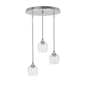 Empire - 3 Light Cluster Pendalier-10 Inches Tall and 18 Inches Wide - 1218826