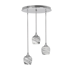 Empire - 3 Light Cluster Pendalier-10 Inches Tall and 18 Inches Wide - 1219023
