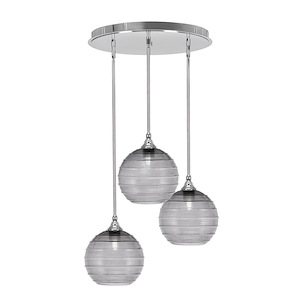 Empire - 3 Light Cluster Pendalier-10 Inches Tall and 18 Inches Wide - 1219024