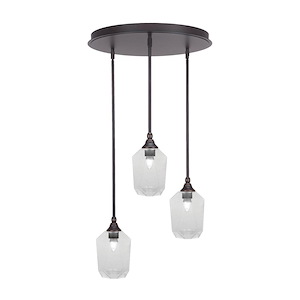 Empire - 3 Light Cluster Pendalier-10 Inches Tall and 18 Inches Wide - 1218531