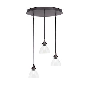 Empire - 3 Light Cluster Pendalier-10 Inches Tall and 18 Inches Wide - 1218926