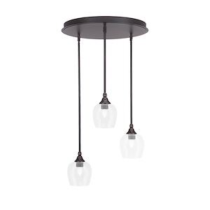 Empire - 3 Light Cluster Pendalier-10 Inches Tall and 18 Inches Wide - 1218967