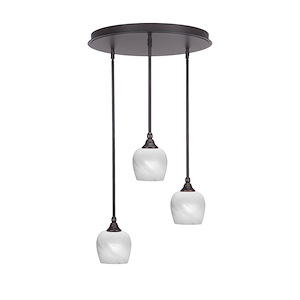 Empire - 3 Light Cluster Pendalier-10 Inches Tall and 18 Inches Wide - 1218927