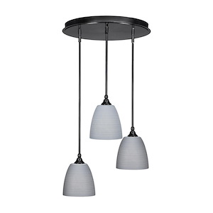 Empire - 3 Light Cluster Pendalier-10 Inches Tall and 18 Inches Wide - 1219026