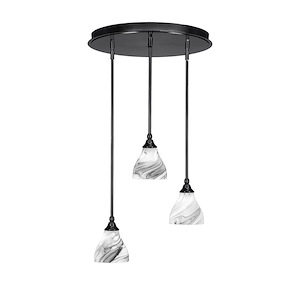Empire - 3 Light Cluster Pendalier-10 Inches Tall and 18 Inches Wide - 1218654