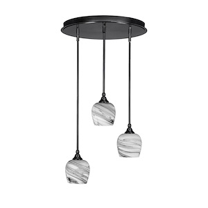 Empire - 3 Light Cluster Pendalier-10 Inches Tall and 18 Inches Wide - 1218655
