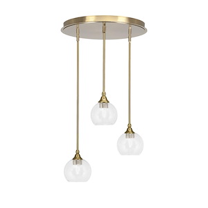 Empire - 3 Light Cluster Pendalier-10 Inches Tall and 18 Inches Wide - 1218931