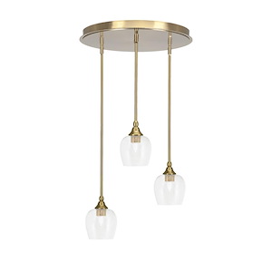 Empire - 3 Light Cluster Pendalier-10 Inches Tall and 18 Inches Wide - 1218887