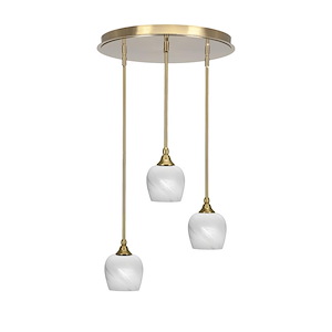 Empire - 3 Light Cluster Pendalier-10 Inches Tall and 18 Inches Wide - 1218536