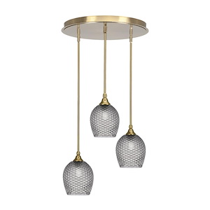 Empire - 3 Light Cluster Pendalier-10 Inches Tall and 18 Inches Wide - 1219186