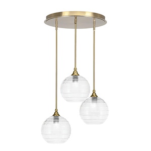 Empire - 3 Light Cluster Pendalier-10 Inches Tall and 18 Inches Wide - 1218774