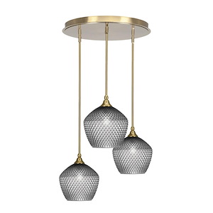 Empire - 3 Light Cluster Pendalier-10 Inches Tall and 18 Inches Wide - 1218661