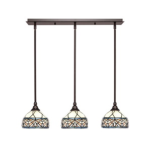 Any - 3 Light Linear Pendalier-6 Inches Tall and 7 Inches Wide - 697594
