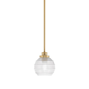 Odyssey - 1 Light Stem Hung Mini Pendant-6.5 Inches Tall and 6 Inches Wide - 1310897