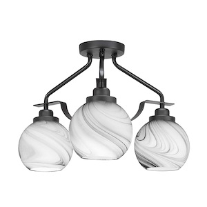 Odyssey - 3 Light Semi-Flush Mount in 12.25 Inches Tall and 16.75 Inches Wide - 1218909