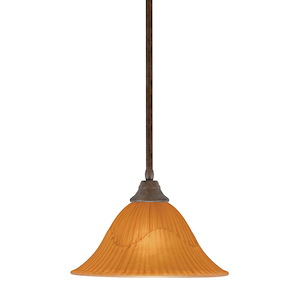 Any - 1 Light Stem Pendant With Hang Straight Swivel-9.5 Inches Tall and 14 Inches Wide - 358277