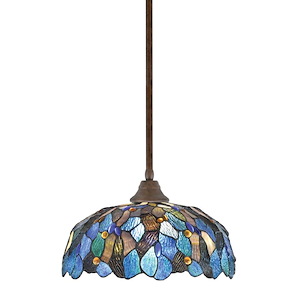 Any - 1 Light Stem Pendant With Hang Straight Swivel-10.5 Inches Tall and 14.75 Inches Wide - 358452