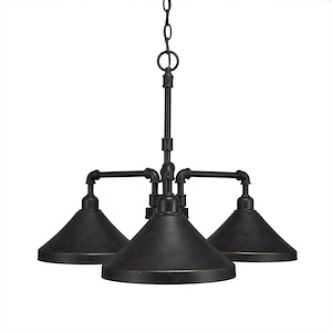 Vintage - 3 Light Chandelier-19.5 Inches Tall and 24 Inches Wide - 697974