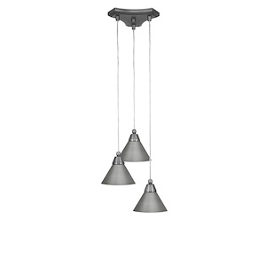 Europa - 3 Light Cluster Pendalier-7.25 Inches Tall and 13.5 Inches Wide - 698054