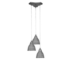 Europa - 3 Light Cluster Pendalier-7.25 Inches Tall and 12.5 Inches Wide - 698053