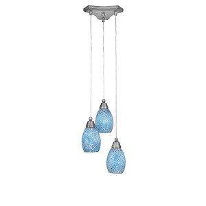 Europa - 3 Light Cluster Pendalier-8.5 Inches Tall and 10.25 Inches Wide - 698044