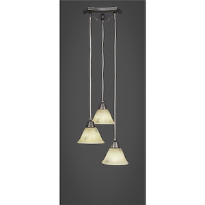 Europa - 3 Light Cluster Pendalier-7.25 Inches Tall and 13.25 Inches Wide - 698039