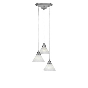 Europa - 3 Light Cluster Pendalier-6.75 Inches Tall and 14 Inches Wide - 698033