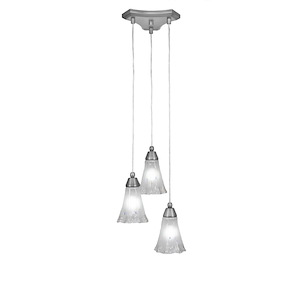Europa - 3 Light Cluster Pendalier-8.75 Inches Tall and 11 Inches Wide - 698012