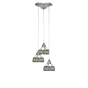 Europa - 3 Light Cluster Pendalier-6.75 Inches Tall and 13.25 Inches Wide - 698020