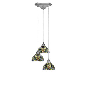 Europa - 3 Light Cluster Pendalier-6.75 Inches Tall and 14.5 Inches Wide - 698019
