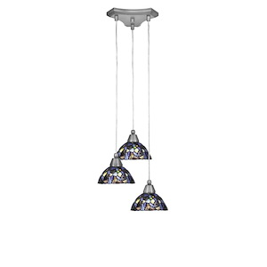Europa - 3 Light Cluster Pendalier-6.5 Inches Tall and 14.25 Inches Wide - 698018