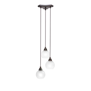 Europa - 3 Light Cluster Pendalier-9.25 Inches Tall and 10.5 Inches Wide - 1218550