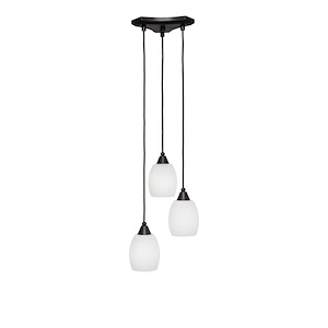 Europa - 3 Light Cluster Pendalier-8.75 Inches Tall and 10.75 Inches Wide - 698028