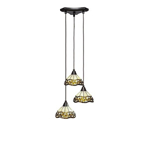 Europa - 3 Light Cluster Pendalier-8 Inches Tall and 13.25 Inches Wide - 519951
