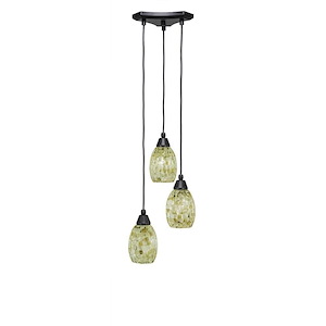 Europa - 3 Light Cluster Pendalier-9.25 Inches Tall and 11 Inches Wide - 1218866