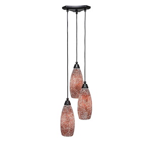 Europa - 3 Light Cluster Pendalier-13.5 Inches Tall and 11.25 Inches Wide - 698040