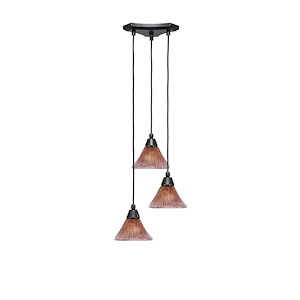Europa - 3 Light Cluster Pendalier-7.25 Inches Tall and 14.5 Inches Wide - 698010