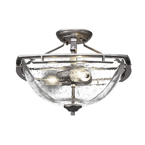 Uptowne - 3 Light Semi-Flush Mount-11.75 Inches Tall and 15 Inches Wide - 549476