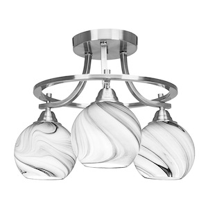 Paramount - 3 Light Semi-Flush Mount-12.25 Inches Tall - 1218688