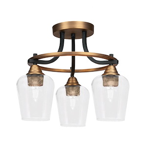 Paramount - 3 Light Semi-Flush Mount-13.75 Inches Tall and 15 Inches Wide - 1218994