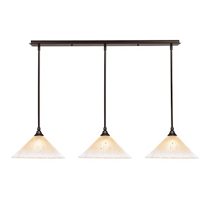 Any - 3 Light Linear Pendalier-7.75 Inches Tall and 12 Inches Wide - 466403