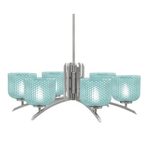 Kurve - 6 Light Chandelier-10.5 Inches Tall and 27.5 Inches Wide - 1342034