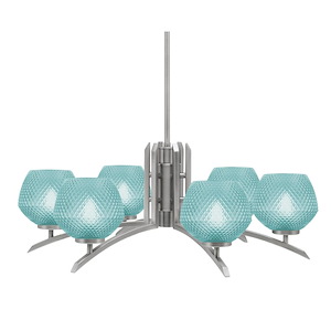 Kurve - 6 Light Chandelier-10.5 Inches Tall and 27.5 Inches Wide - 1342036