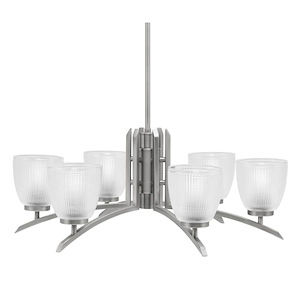 Kurve - 6 Light Chandelier-11 Inches Tall and 26.5 Inches Wide - 1342037