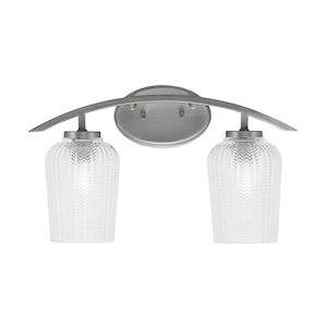 Kurve - 2 Light Bath Bar-11 Inches Tall and 18.25 Inches Length - 1342096