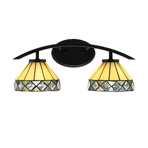 Kurve - 2 Light Bath Bar-8 Inches Tall and 18.25 Inches Length - 1342100